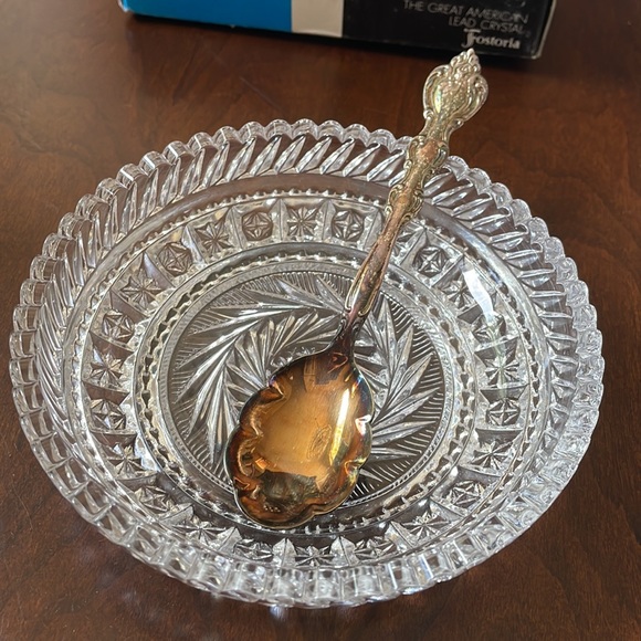 VTG Fostoria Great American Lead crystal Hostess Serving Candy Condiment Dish - Picture 4 of 12